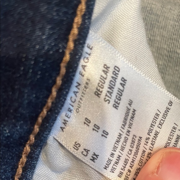 American Eagle Outfitters Dark Blue Wide Leg Jeans - Picture 3 of 4